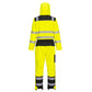 Portwest PW3 Hi-Visibility Waterproof One_Piece Hooded Winter Coveralls. Yellow/Black.  protexU