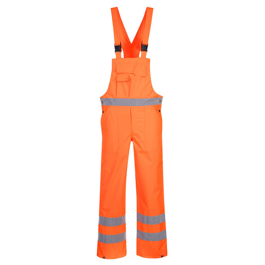 Portwest Hi-Vis Waterproof Breathable Bib & Brace Orange. protexU