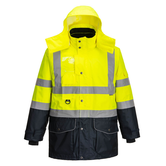 Portwest S426 - Hi-Vis Breathable 7-in-1 Contrast Traffic Jacket
Yellow/Navy protexU