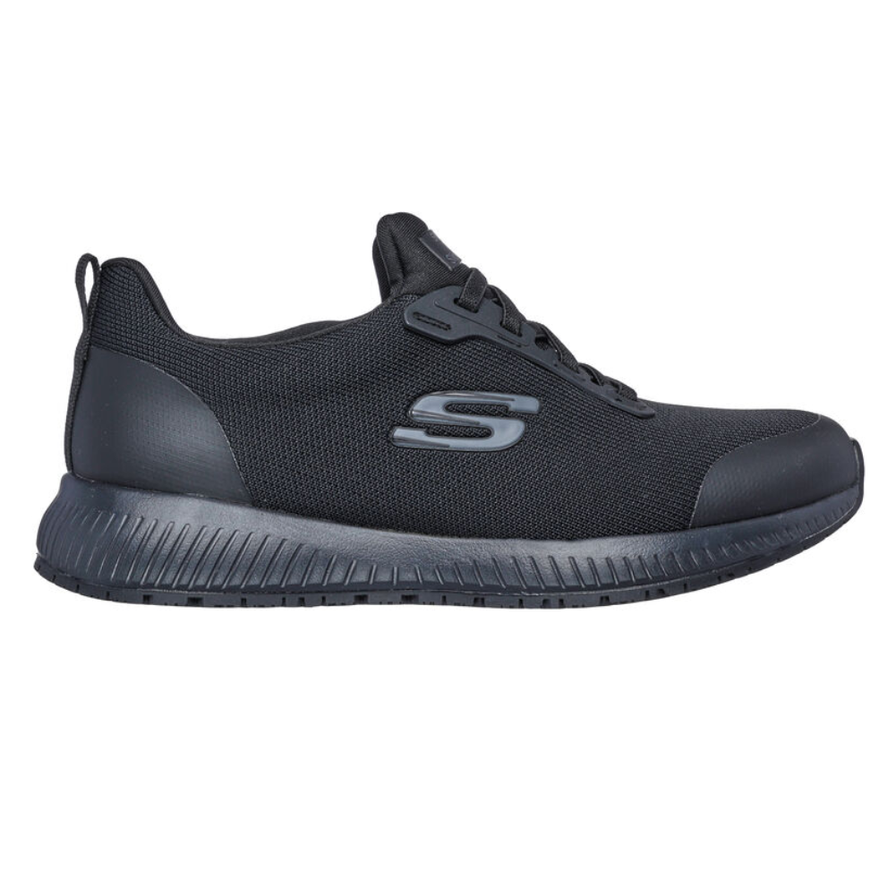 Skechers Work Shoe Squad SR Black, Women's work shoe, food industry shoe, catering shoe, nursing shoe, protexU