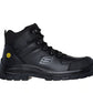 Skechers Safety Boot Work Boot Black Leather Safety Boot for Men, protexU