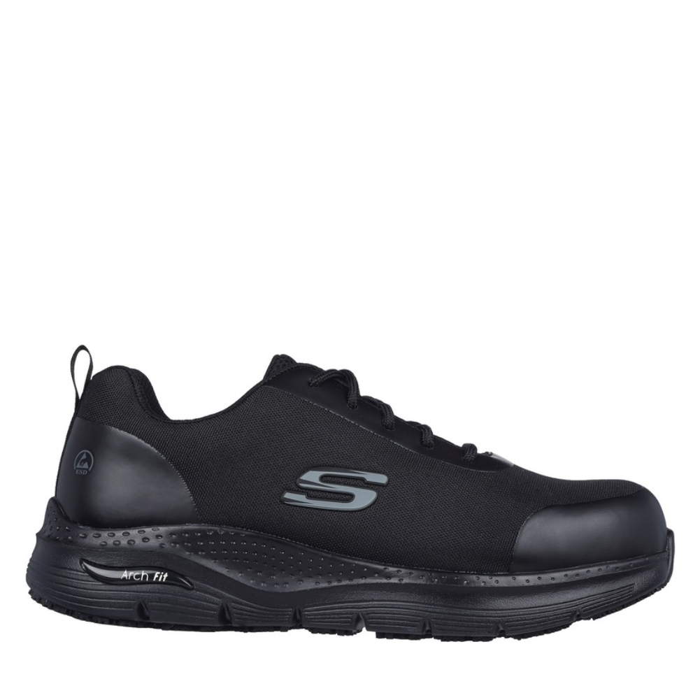 Skechers Arch Fit Ringstap Black Safety Trainer