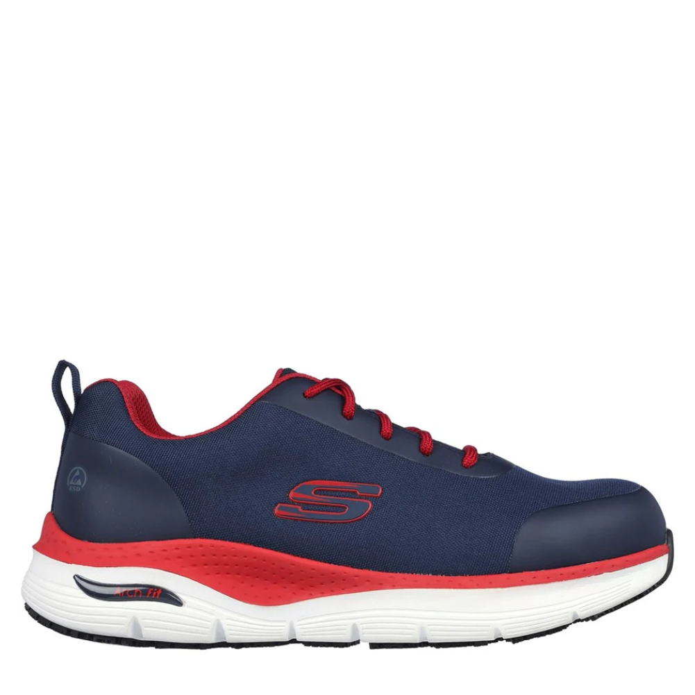 Skechers Arch Fit Ringstap Safety Trainer S3 SRC ESD Navy Blue/Red