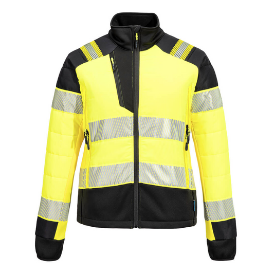 Portwest PW3 Hi-Vis Women's Hybrid Baffle Jacket Yellow/Black