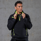 Portwest Quarter Zip Work Jumper Black with Neon Yellow Detailing