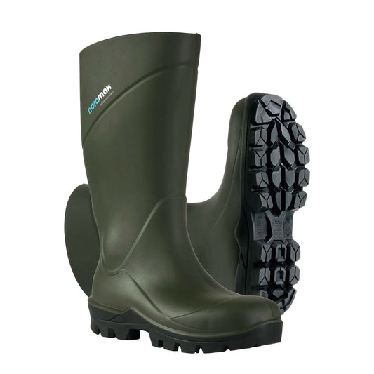 Nora NoraMax S5 Safety Wellies Green. Steel Toecap. Farming, Landscaping, Construction. protexU