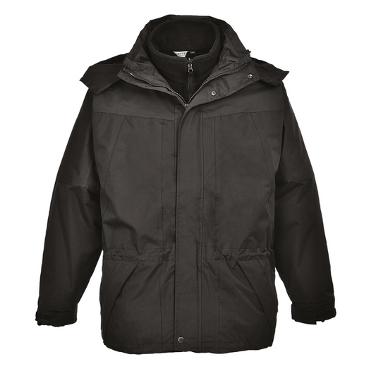 Aviemore 3-in-1 Jacket Black, 3-in-1 Coat, Portwest Coat, protexU