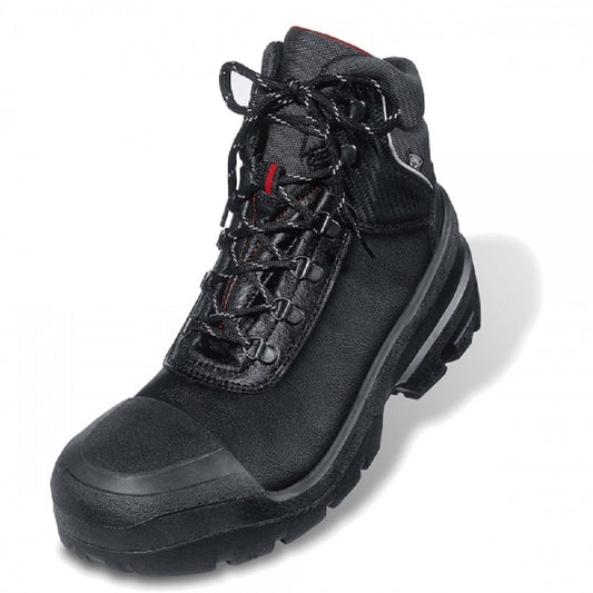 Uvex Quatro 84012 S3 Safety Boots. Steel Toe-cap, Steel Mid-sole, Black Leather Upper. protexU
