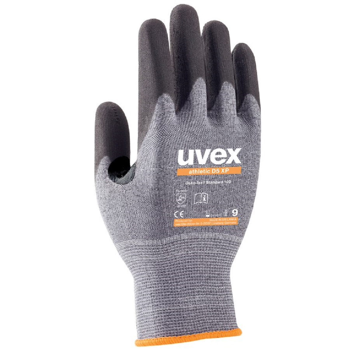 uvex athletic D5 XP cut-resistant safety work gloves grey blackprotexu