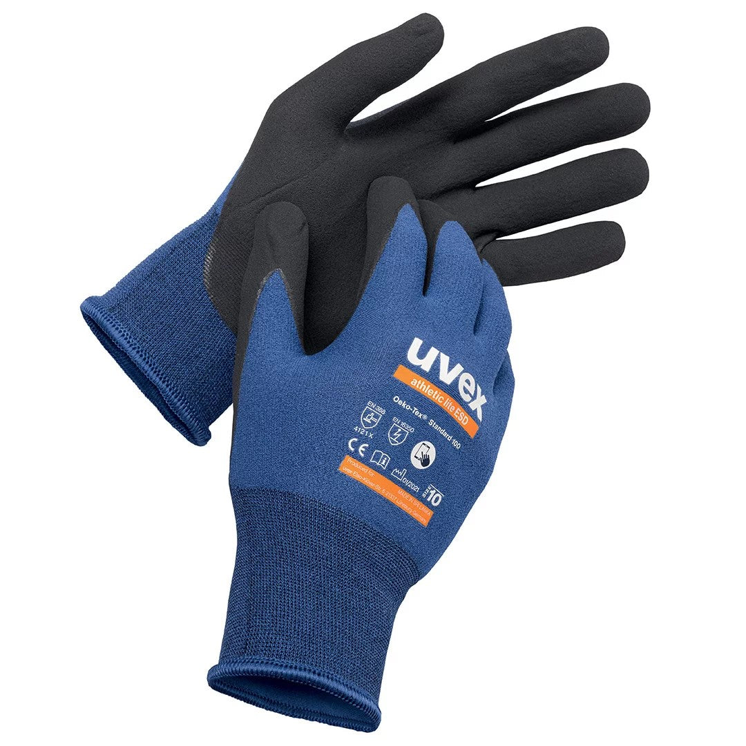 10 Pairs uvex athletic Lite ESD Safety Gloves Touchscreen 60035