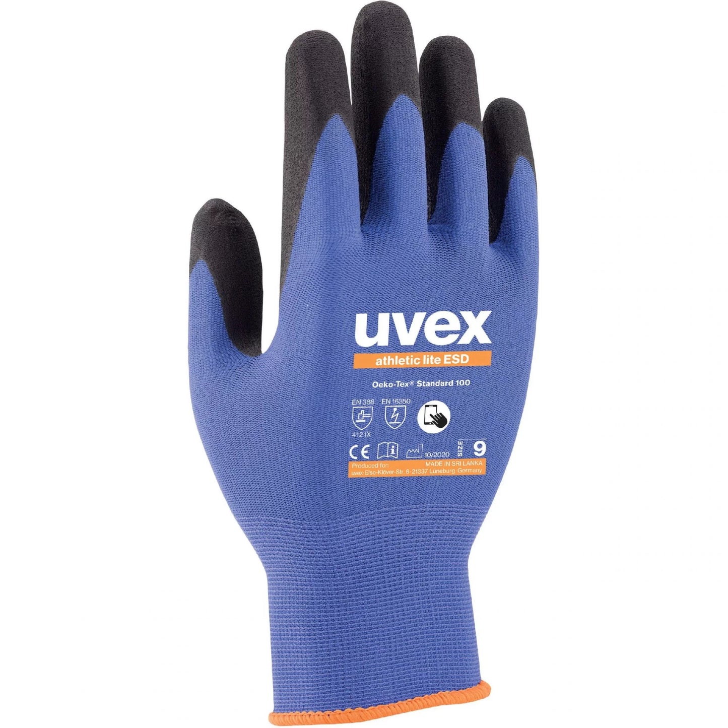 10 Pairs uvex athletic Lite ESD Safety Gloves Touchscreen 60035