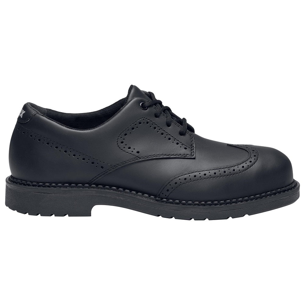 uvex 84482 1 business Black Leather Steel Toe Capped Mens Safety Business Shoes Side View protexU