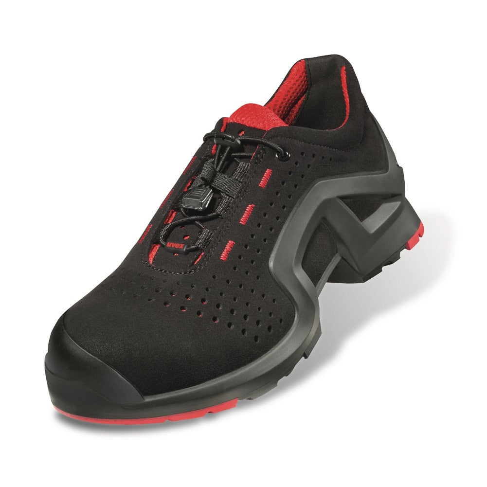uvex 1 safety trainers S1SRC ESD Non-slip outsole, oil and petrol resistant. Breathable microvelour upper. Lightweight, metal-free toe cap. protexU