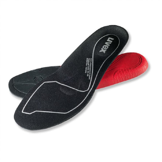 replacement insoles for uvex 1 & uvex 2 safety boots. Black/Red. 95348 protexU