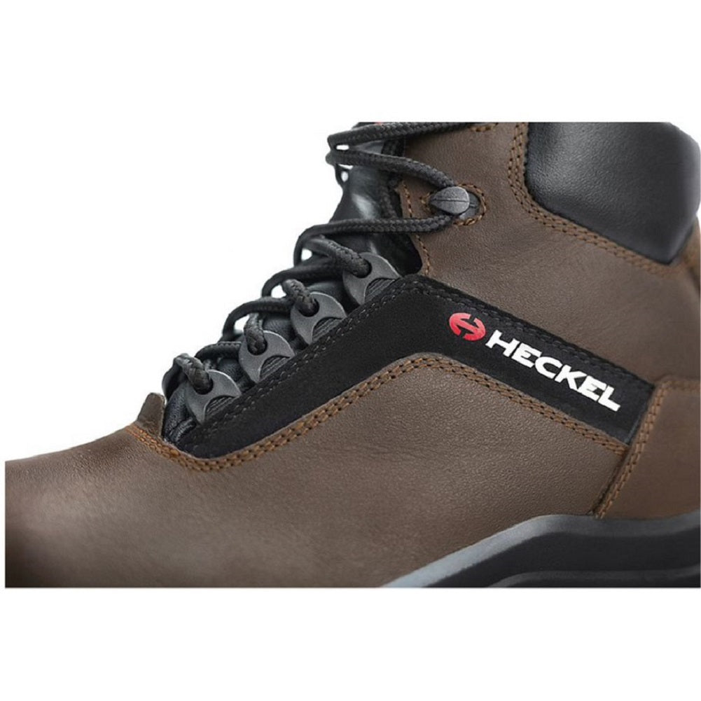 67233 Heckel Suxxeed Offroad Hi Safety Boots Brown Leather S3. Close Up.  protexU