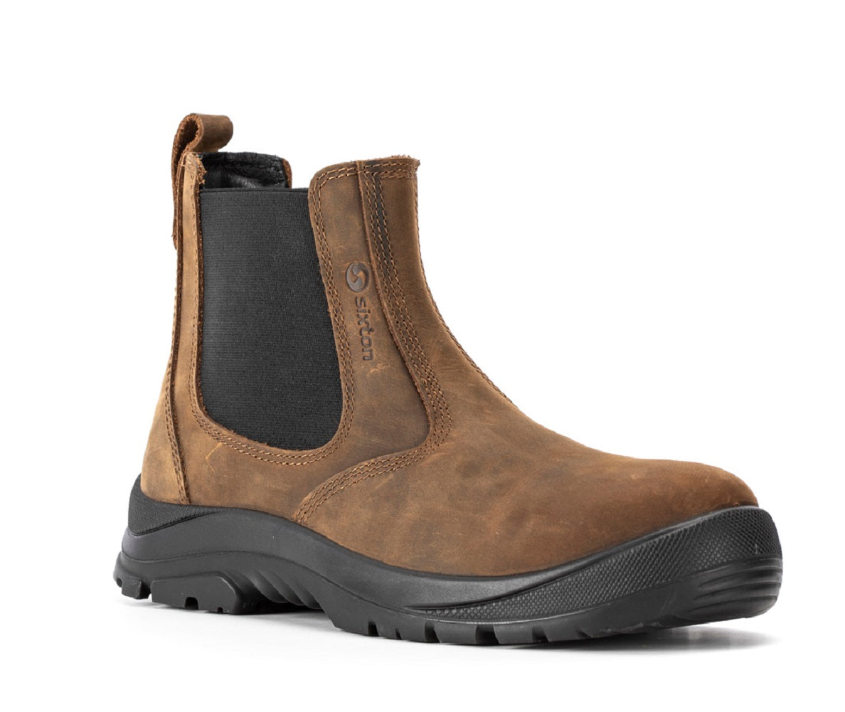 Sixton Safety Dealer Boots Greased Nubuk Brown Leather S3 SRC. protexU