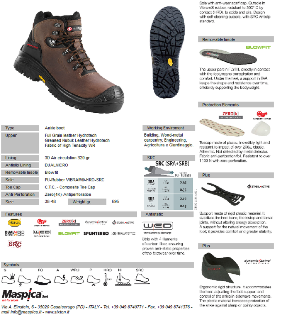 Sixton Stelvio Safety Boots Waxy Nubuck Leather Vibram Sole