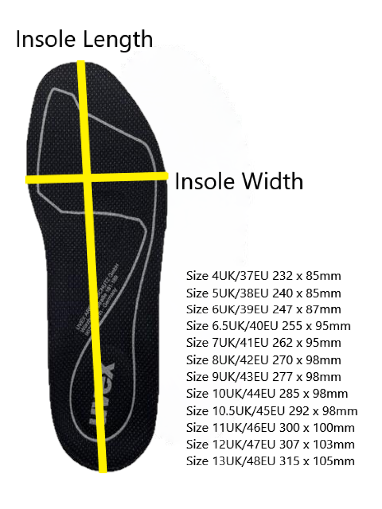 uvex safety footwear size chart. protexU